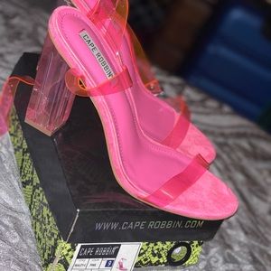 HOT PINK STRAP HEELS